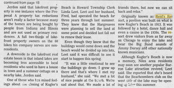 Reids Pavilion (Reids Casino) - 1979 Article On Lots Being Sold (newer photo)
